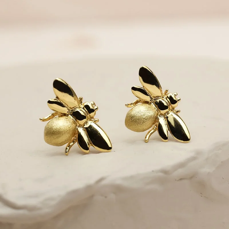 Eighteen-stone earrings-Honey Bee