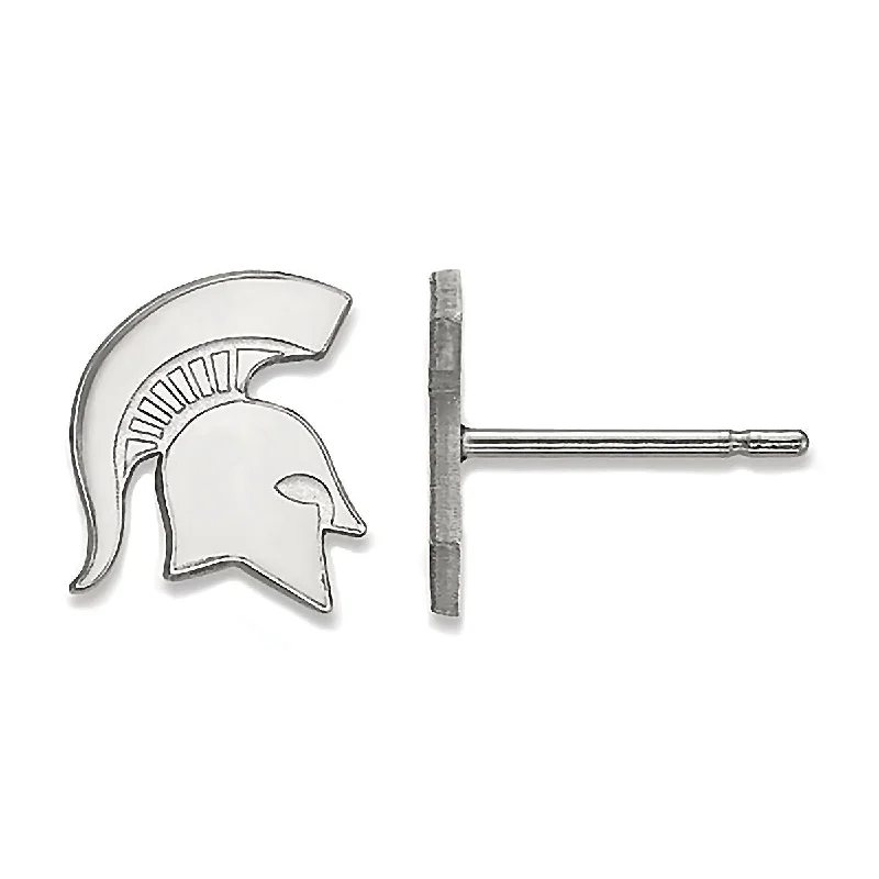 Frayed edge earrings-Michigan State University 925 Sterling Silver Post Earrings Officially Licensed