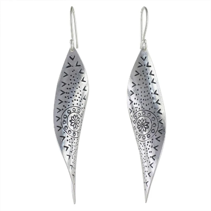 Apex gem earrings-NOVICA Handmade Silver 'Gentle Breeze' Earrings (Thailand) - 3.1*0.6