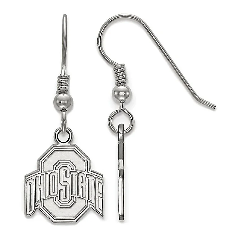 Sepia quartz earrings-Ohio State University 925 Sterling Silver Dangle Earrings Officially Licensed