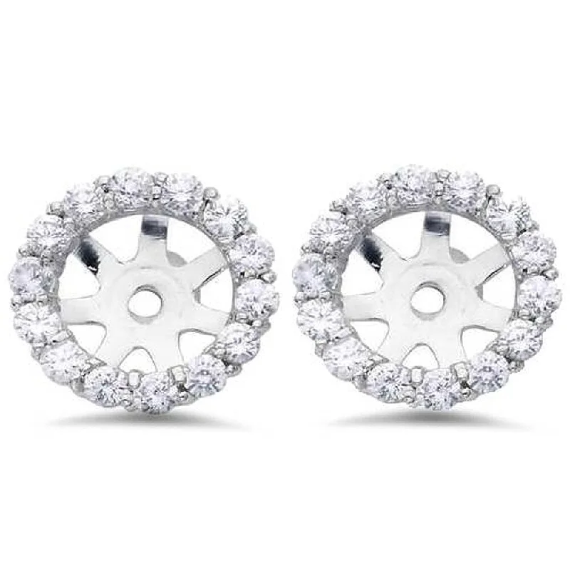 Tinted gem earrings-Pompeii3 14k White Gold 1/2 Ct TDW Diamond Stud Earring Jackets