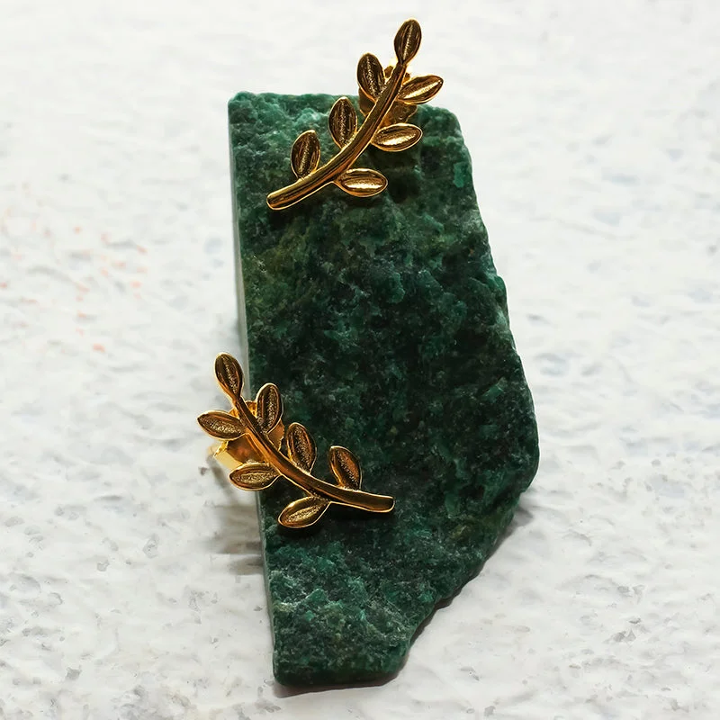 Toasted timber earrings-Sage