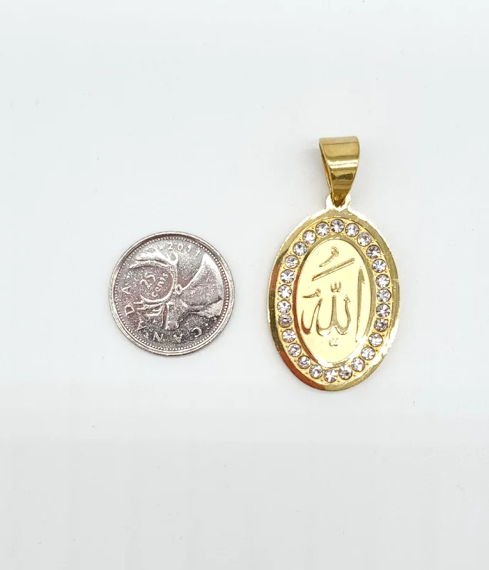 Daisy bloom earrings-SP-461, Allah pendant, gold or silver color, 25mm width, 48mm high, 3mm thick