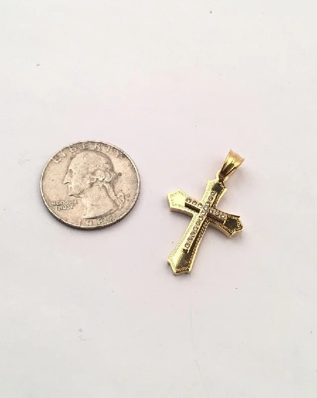 Narrow bezel earrings-SP-742, cross, gold or silver color, 20mm width, 35mm high, 3mm thick