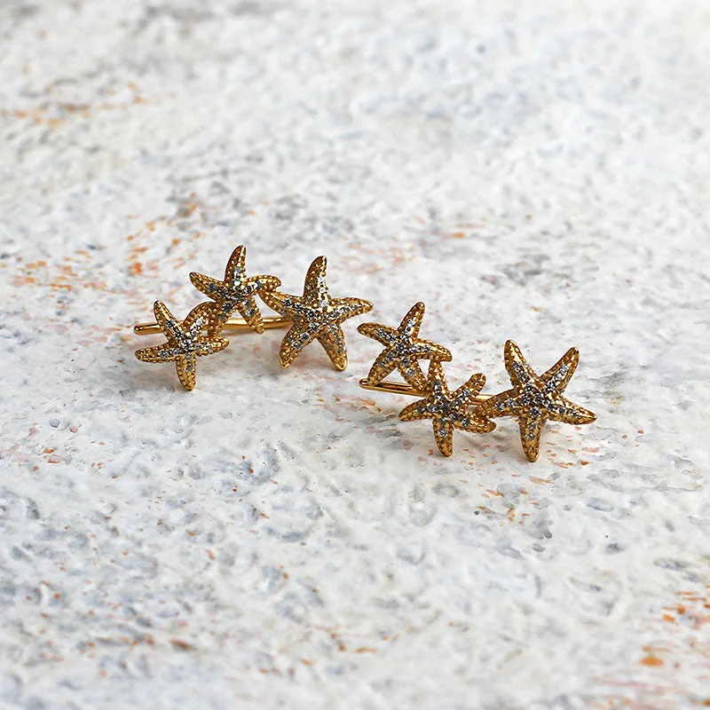 Orbit swirl drop earrings-Starfish